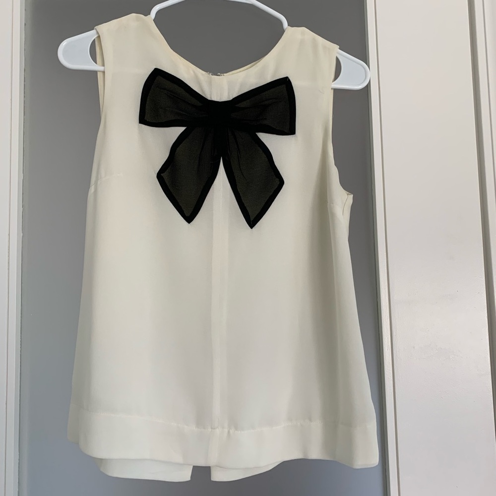 Forever 21 sz XS sheath top w bow and zipper back